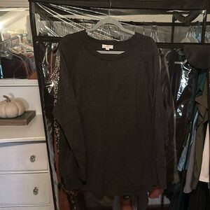 Loft long sleeve sweater, dark gray, L